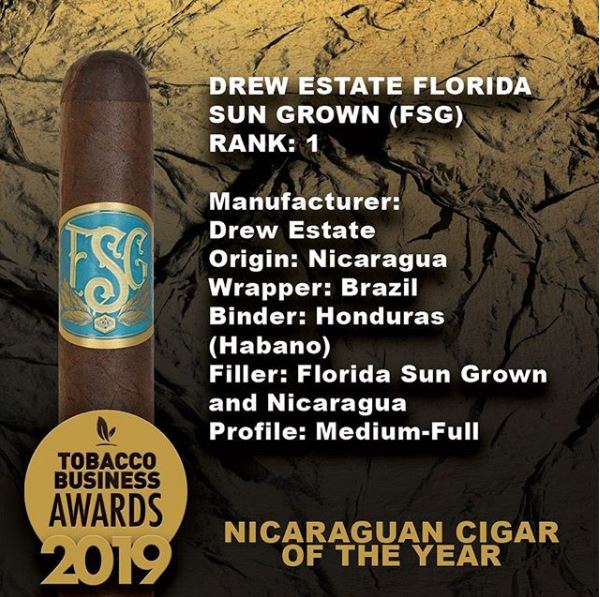 Florida Sun Grown Voted #1 Cigar of the Year by Tobacco Business Magazine